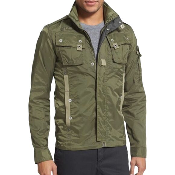 G-Star Raw CM Recolite Jacket Mens Medium Green Overshirt Nylon Slim Fit - Picture 1 of 14